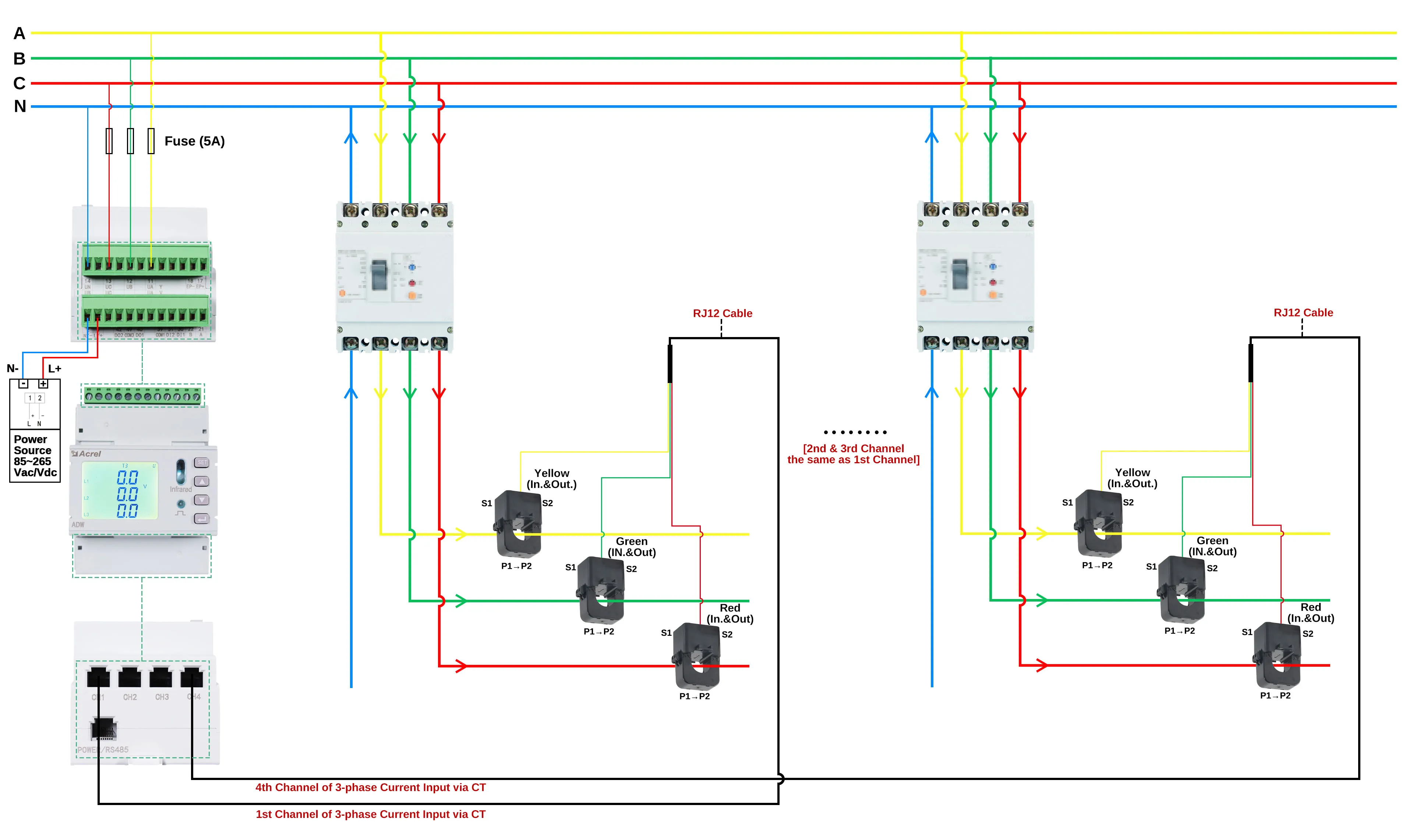 ADW210 wiring - 3P4W