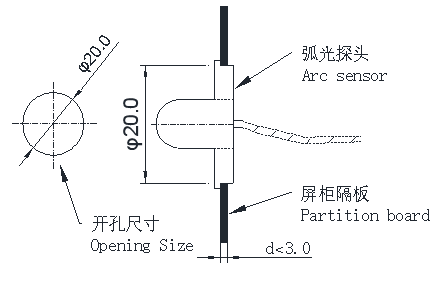 ARB6 Arc Flash Protection Relay - installation of arc probe