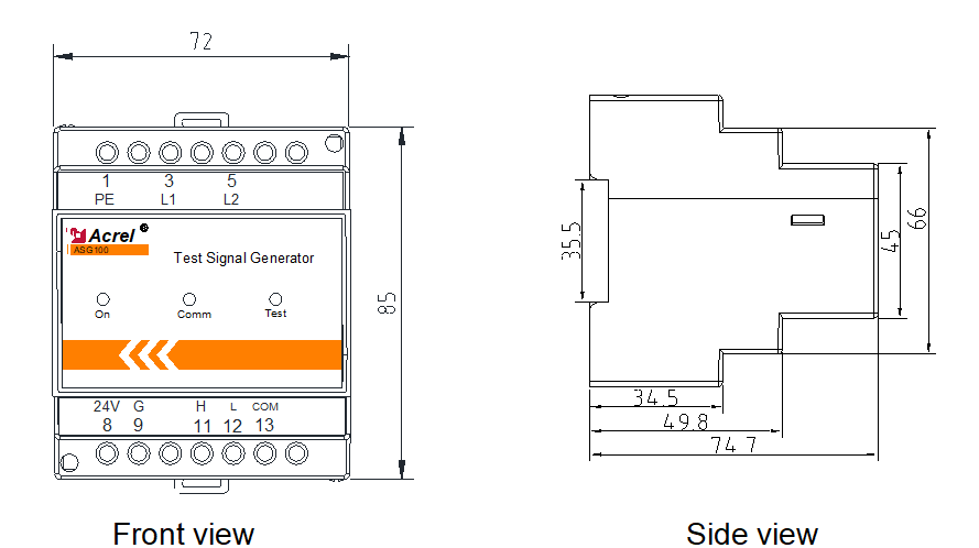 ASG200 Test Signal Generator - dimension