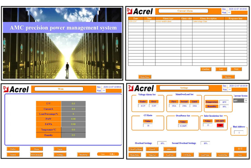 Acrel precision distribution monitoring solution for IDC HMI