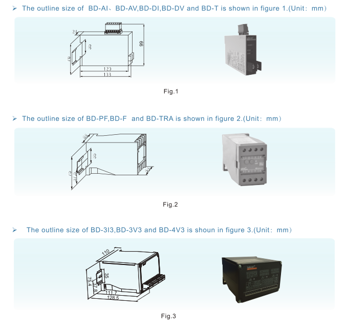 BD series power transducer outline - 1